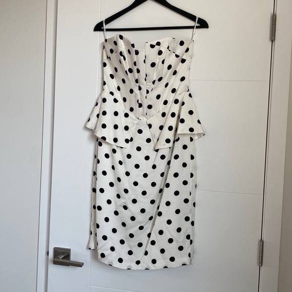 Bardot Strapless Dot Dress - Picture 2 of 3